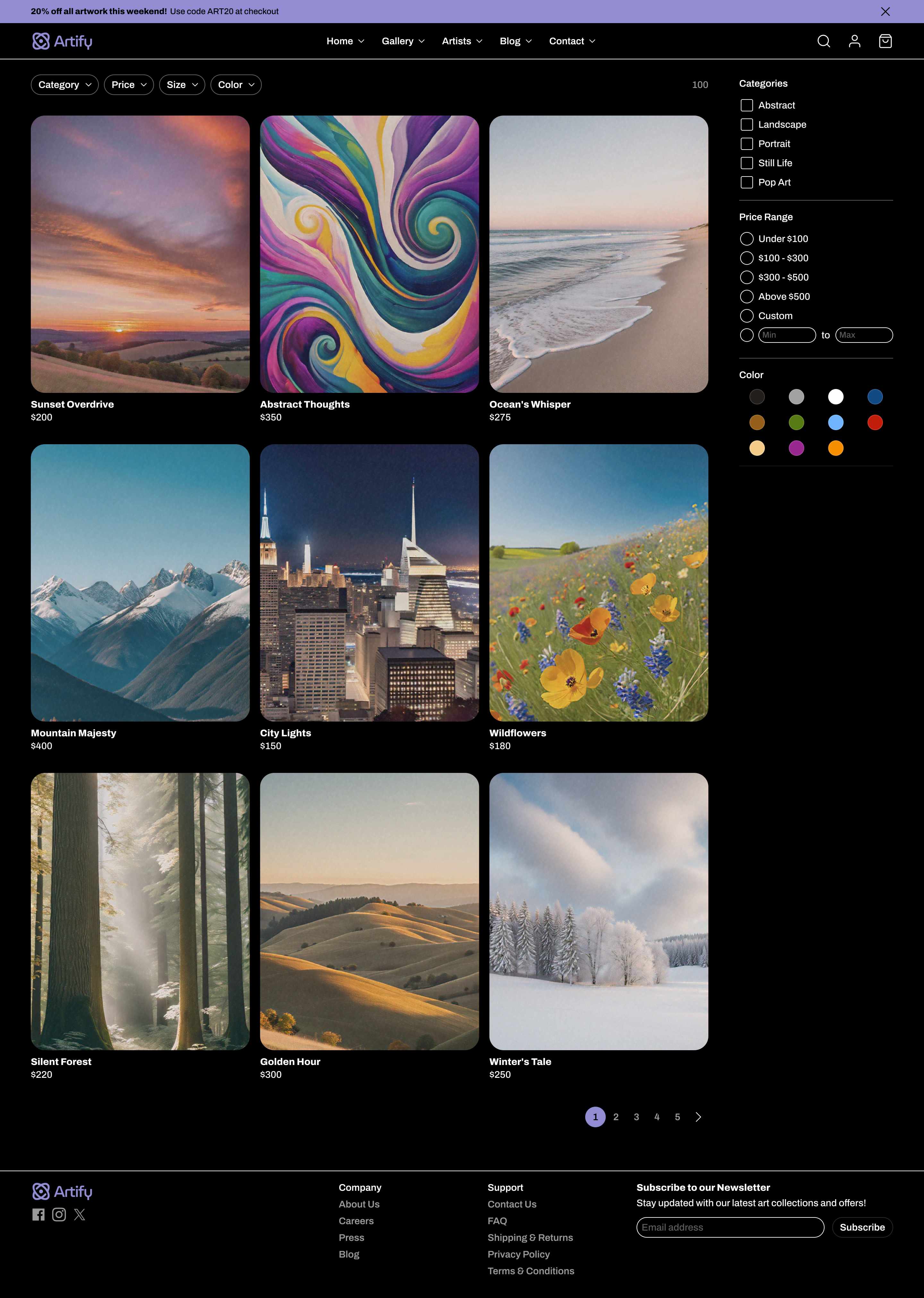 E-commerce (Gallery) ecommerce ui website