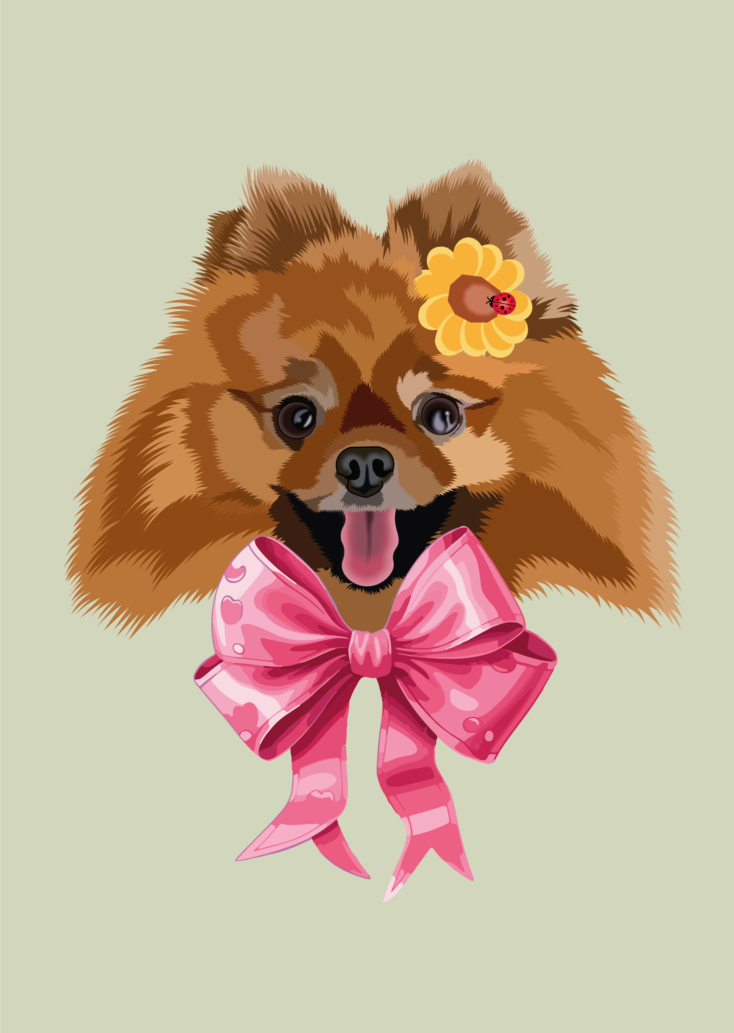 Pomeranian animal animallover art bowtie charmingpet cutepet digitalart dog doglover dogportrait fluffydog furryfriend illustration pet petillustration pomeranian portrait vector vectorart vectordesign