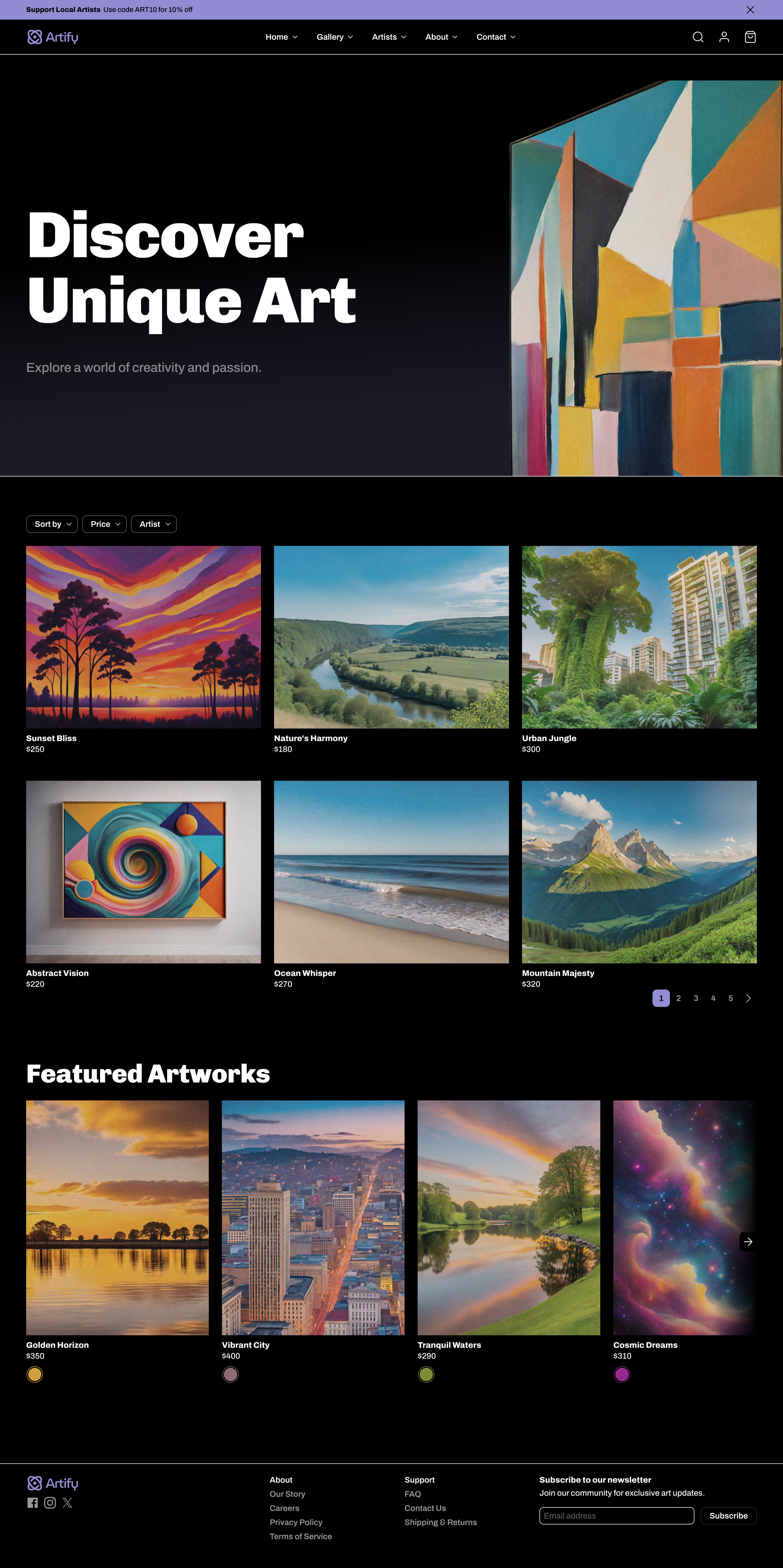 E-commerce (Landing page) ui visual
