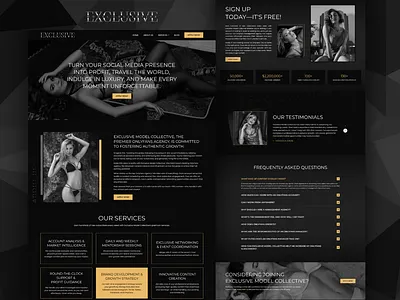 Luxury OnlyFans Web Design – Convert More Subscribers design figma illustration onlyfans onlyfans agency onlyfans agency website onlyfans agency website design onlyfans marketing agency ui website design