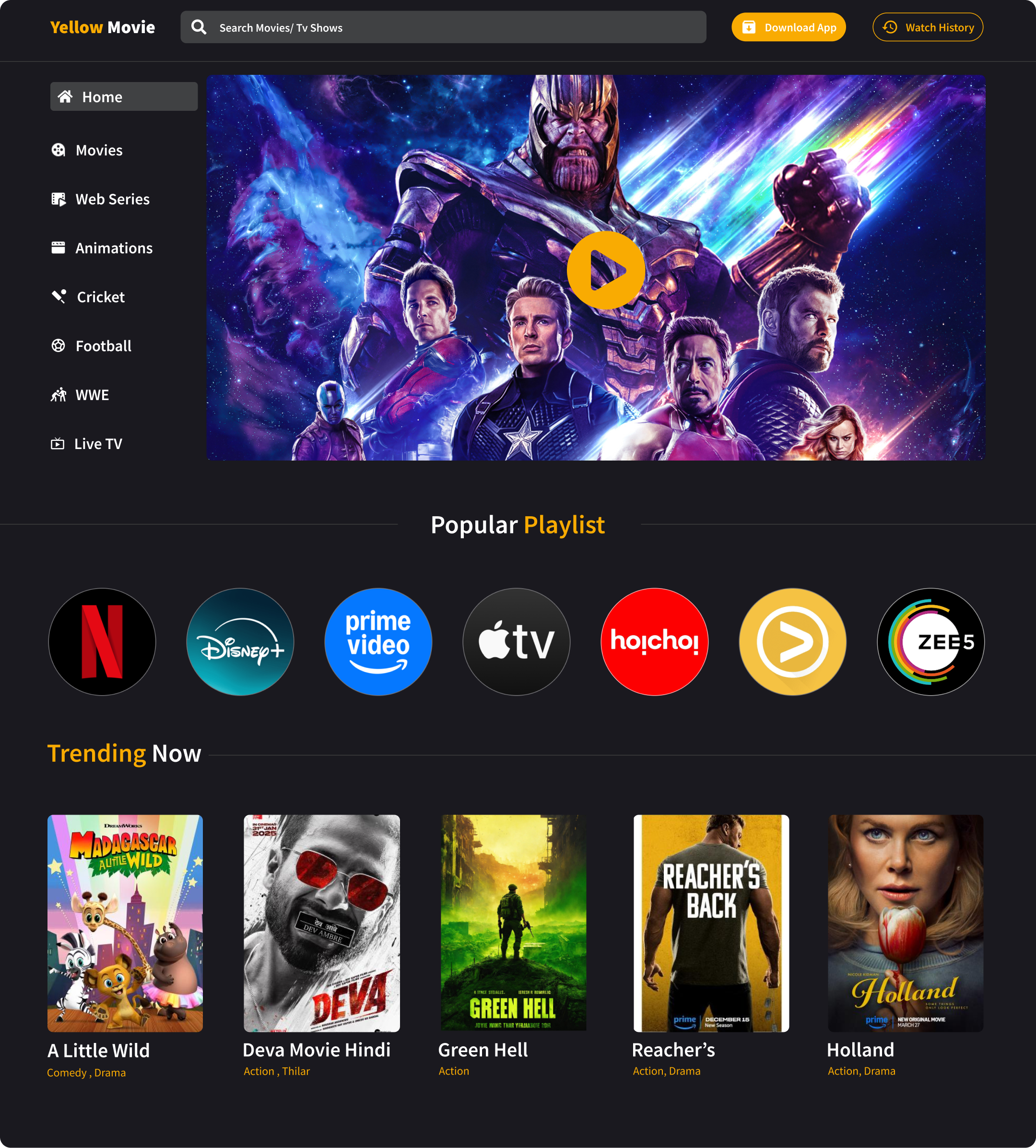 Movie,Video & TV Show Website Design Figma figma figma website movie website movie website design ui user interface ux design web design website movie