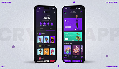 Metaverse - Mobile App Design avatar crypto wallet cryptocurrency marketplace metaverse mobile app design nft ui design wallet