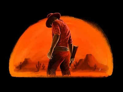 Red Dead Western Cowboy Illustration art creative design graphic design illustration painting