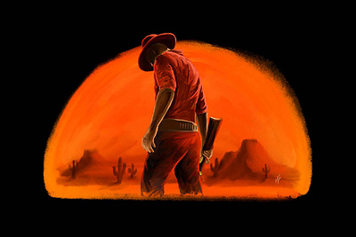 Red Dead Western Cowboy Illustration art creative design graphic design illustration painting