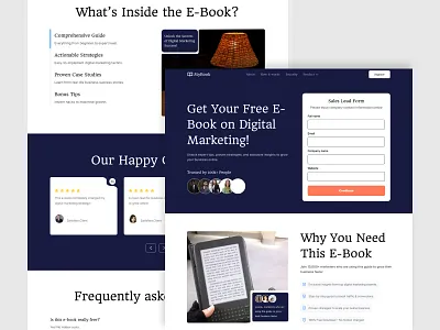 Modern eBook Lead Generation Landing Page – UI/UX Design designing figma landingpage lead generation landing page leadgeneration marketing modern landing page product design ui uiux user friendly design ux visul design web design