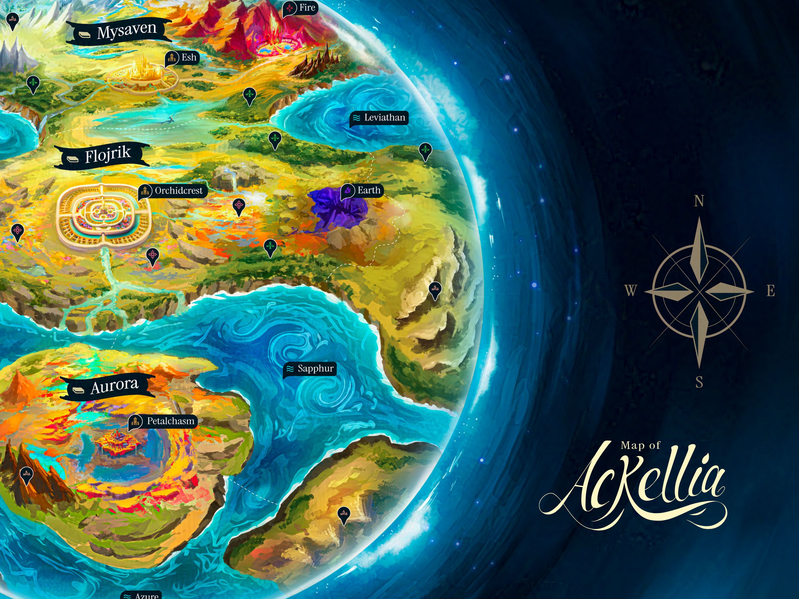Map of Ackellia cartographic graphic design illustration map