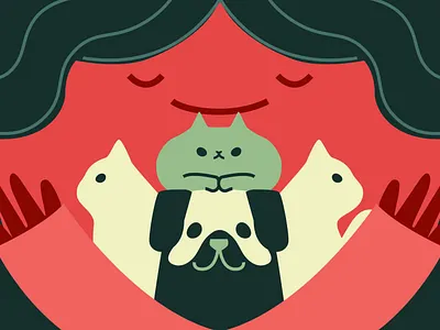 Handful of pets animal illustration cats and dogs dribbble challenge portrait vector portrait