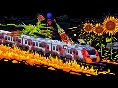 Train for gasfort x popmerch design dribbble emblem graphic illustration symbol vector