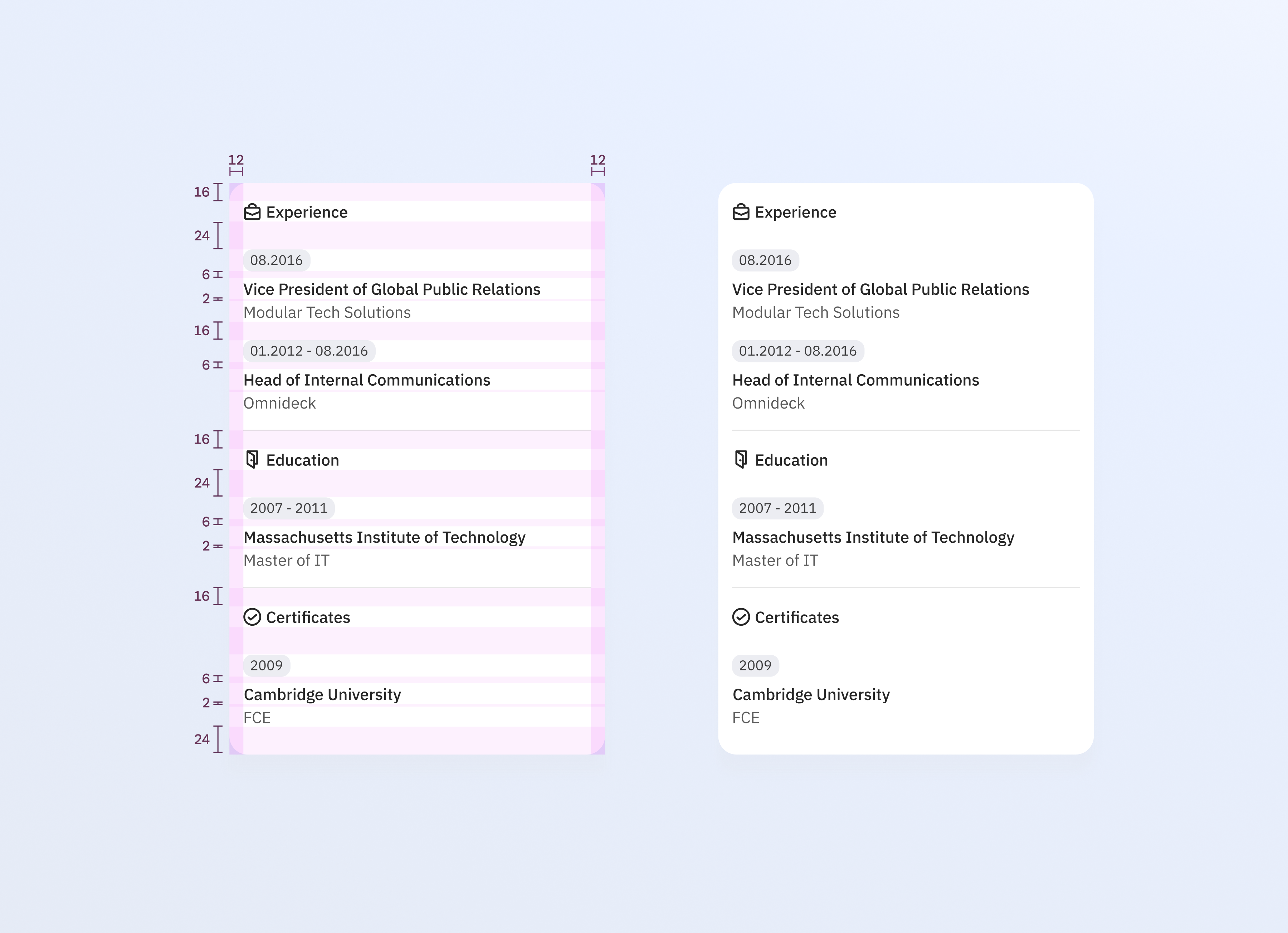 Employee Experience App mobile app padding rythm spacing ui design visual hierarchy