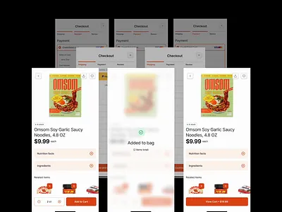 NomNom Guest Checkout animation app design branding check out checkout minimal mobile app motion graphics product design ui ux