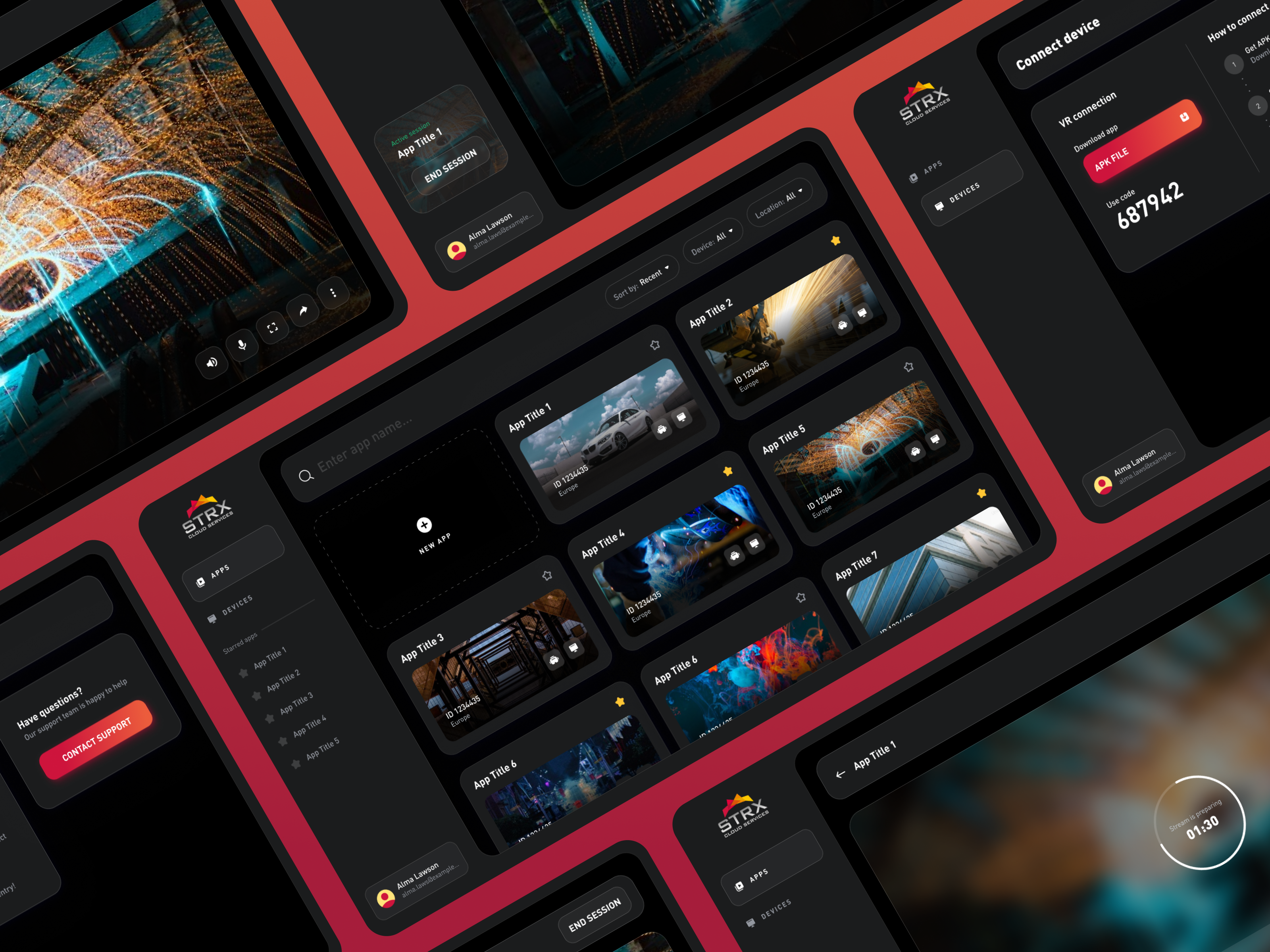 3D & VR training dashboard for emergency response 3d app application code dashboard device dmin panel emergency response training launch loading management platform sapienix settings virtual machines vr