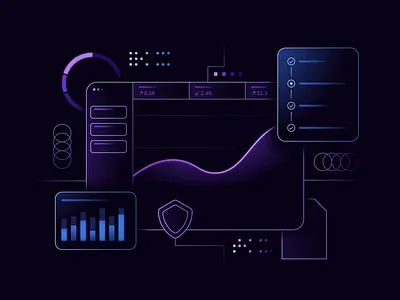Product UI 3d abstract chart dashboard ecommerce global gradient growth illustration interface minimal payment payments product protect saas shopify taxes technology ui