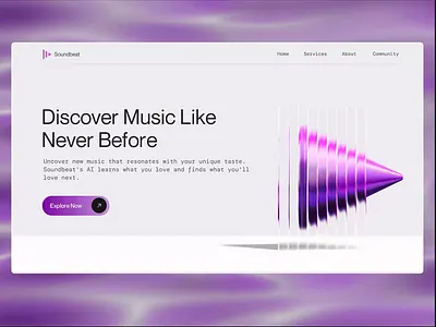 SoundBeat abstract ai animation beats branding design graphic design hero section illustration motion graphics music pink sound ui ux vector web design website