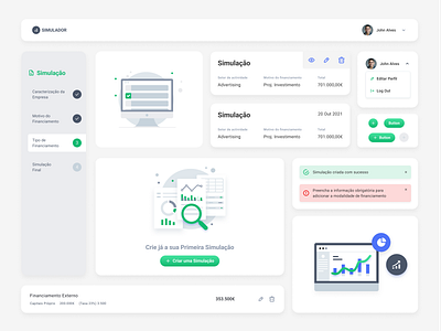 Finance simulator — UI bank branding finance simulator illustration product design ui ux