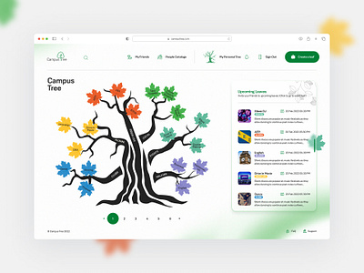 Campus Tree animation branding campus case study clean dashboard design illustration leaves logo students tree ui ux vector webdesign