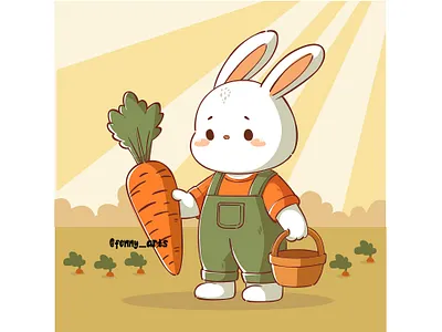 Easter with Charming Rabbit with Carrot animal assortment background bunny cartoon celebration christian collection culture easter egg element festive holiday pack rabbit religion set spring wallpaper