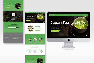 Traditional Japan Tea Landing Page design graphic design ui