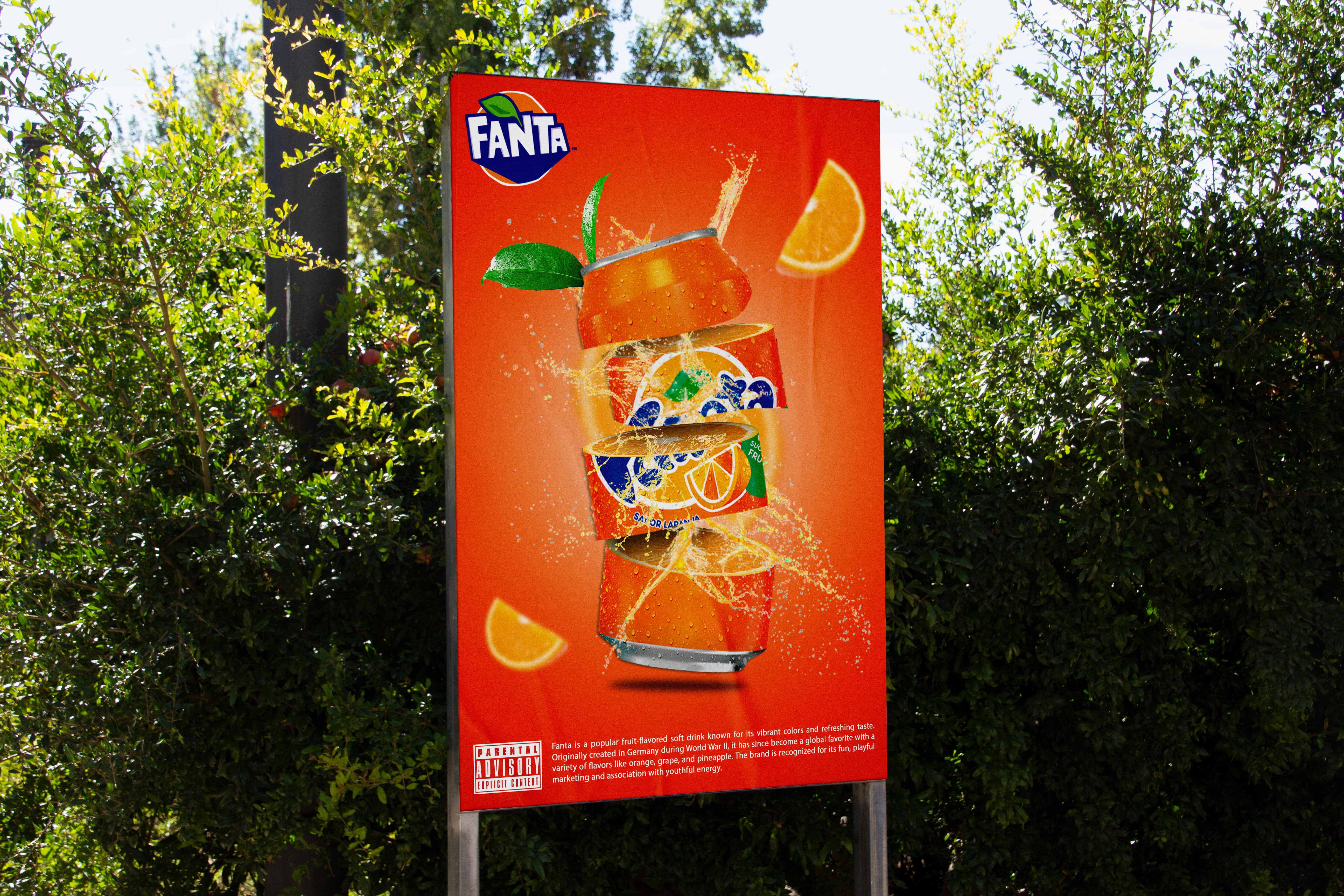 Fanta Drink Advertisement campaign ad concept advertising beverage branding branding coca cola creative advertising creative design drink fanta graphic design marketing design orange orange aesthetic photoshop poster design product design social media soda soft drink design vibrant colors