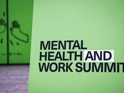 Mental Health and Work Summit animation brand branding design graphic design green icon illustration liverpool logo mental health music poster print typography ui ux vector yellow