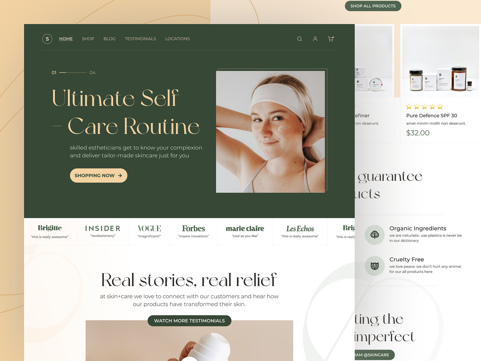 Skin+Care Landing Page by Ozi Thohari on Dribbble