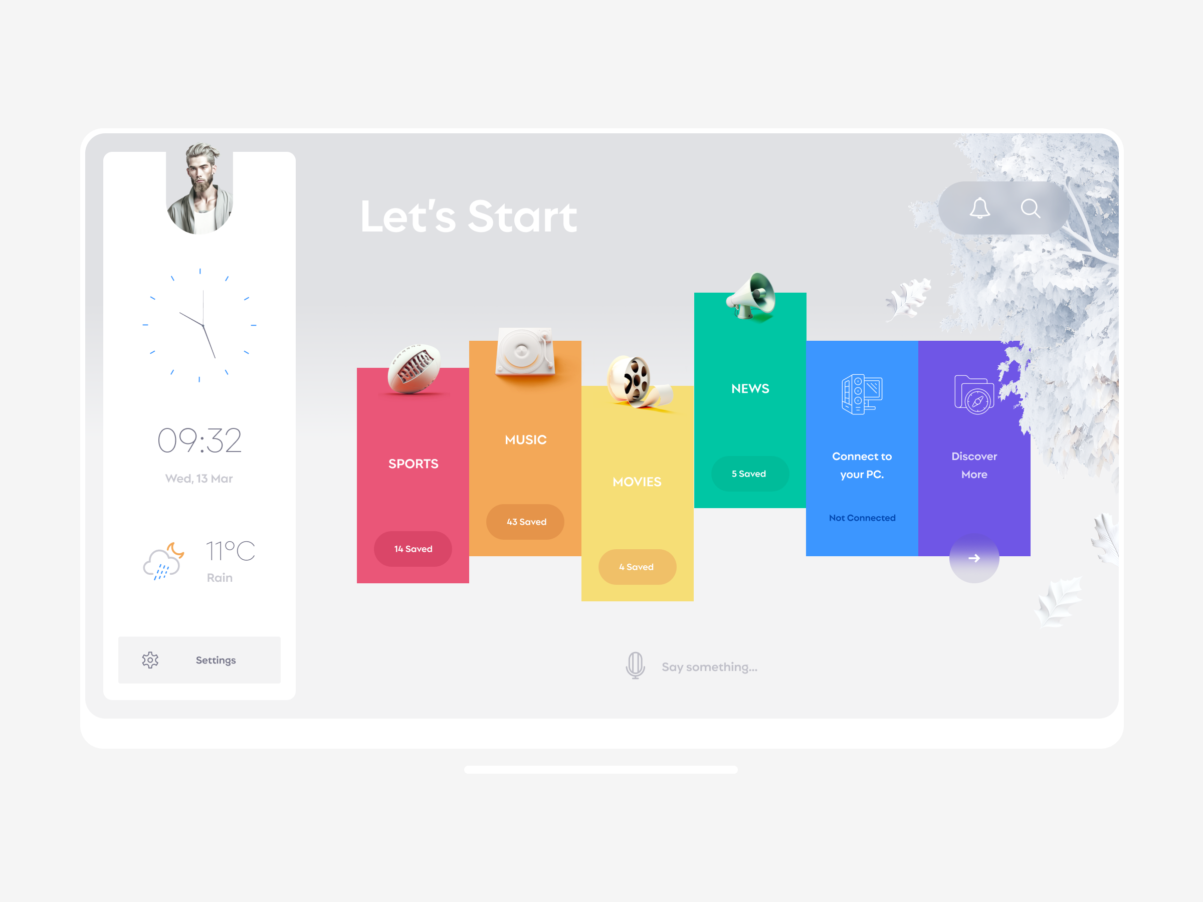 Home Smart TV apple tv dashboard interface smart tv smart tv homepage tv app tv interface user dashbaord widgets