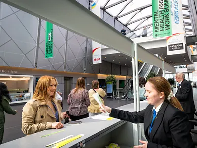 Mental Health and Work Summit artwork banner branding business design entrapaneur event festival graphic design green icon illustration liverpool logo mental health music poster print speaker ui