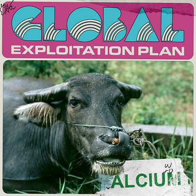 Global Exploitation Plan animal artwork branding climate cow crisis design global icon illustration liverpool logo music poster print single ui vegan vinyl warming