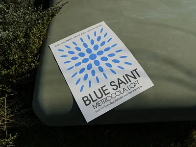 Blue Saint Poster Design blue branding concert design dj event flyer icon illustration live liverpool logo minimal music pattern poster print saint ui venue