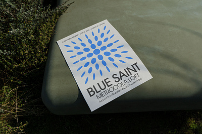 Blue Saint Poster Design blue branding concert design dj event flyer icon illustration live liverpool logo minimal music pattern poster print saint ui venue