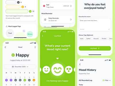osler v2: AI Telehealth & Telemedicine App - Mood Tracker UIUX ai health companion app ai telehealth app clean digital health ui epharmacy app green minimal modern mood app mood monitor app mood tracker mood tracker app mood ui pharmacy app smart health app soft telehealth ui kit telemedicine ui kit virtual health app virtual healthcare app