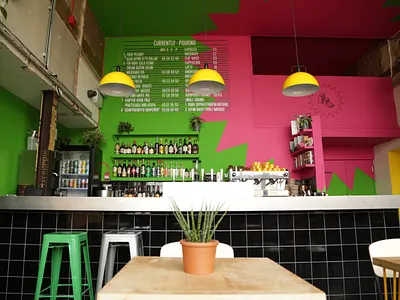 Future Yard Coffee Shop Design branding coffee design drink green icon illustration liverpool logo minimal music pink pop poster print punk shop store ui yellow