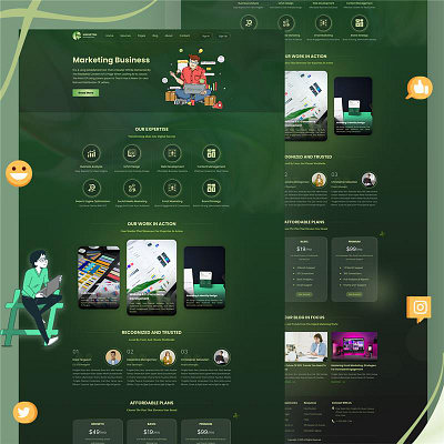 Digital Marketing Website landing Page 3d animation branding digital marketing graphic design landing page marketing website motion graphics ui