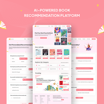 AI-Powered Book Recommendation Platform 📚✨ ai aiindesign booklovers bookrecommendations designchallenge productdesign reading uiux userexperience uxdesign