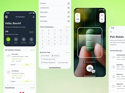 osler v2: AI Telehealth & Telemedicine App - Scan Medication UI ai health companion app ai telehealth app clean digital health ui drug app epharmacy app green medication app medication tracker medication tracker app minimal modern pharmacy app scan medication smart health app soft telehealth ui kit telemedicine ui kit virtual health app virtual healthcare app