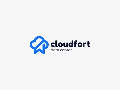 Cloudfort castle cloud data center fort logo logotype minimalism