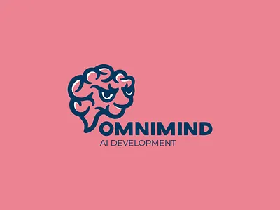 Omnimind ai brain character development logo logotype smart