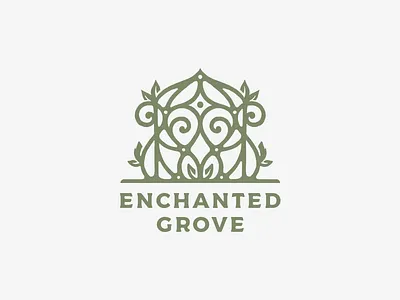 Enchanted grove forest grove heart logo logotype lotus love nature relax spa