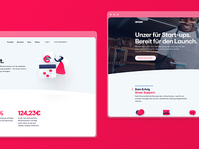 Unzer Website Screens 3d app b2b bold brand design digital germany merchants munich payment platform provider studio unzer visual web