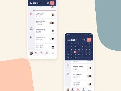Enna App Calendar View accessibility app brand cards care design digital elderly family friendly germany home launch munich product startup studio web