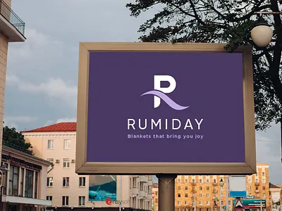 The logo named "RumiDay" designed by Ansysoft adobeillustrator beautifulday beautifulthings cozyvibes expandingbusiness heyofferthrows homedecor homegoods hometextiles linens logodesign newarrivals newcollection rumiblanket rumiday rumilife shopsmall softblankets supportsmallbusiness throwblankets