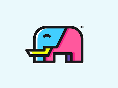 Herd Works colorful elephant herd leader logo modern nature simple