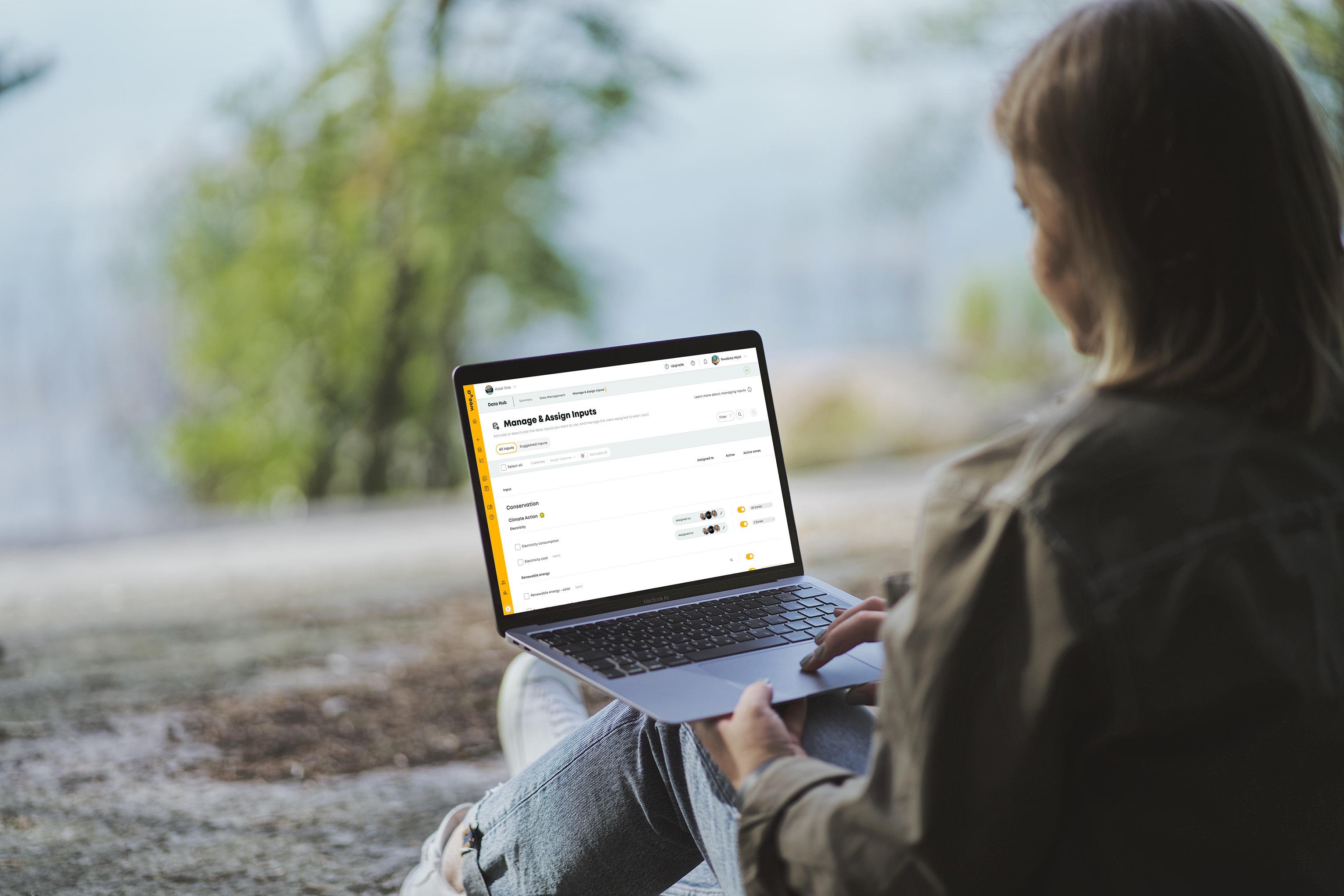 Weeva Light data management product design saas sustainability sustainable travel ui ux visual design