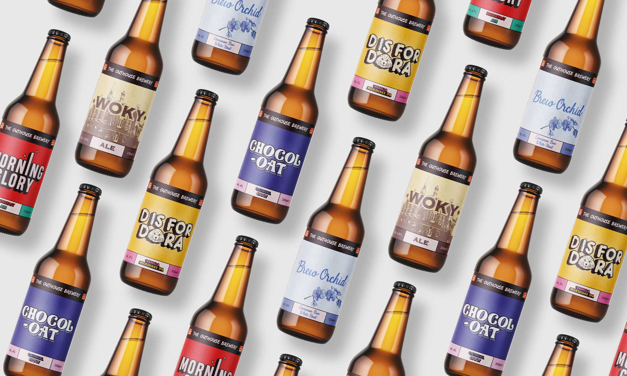 The Outhouse Brewery - Beer label design beer design beer label branding brewery brewery brand graphic design hospitality design keg badge newcastle upon tyne typography wokingham