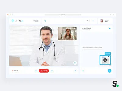 Video call chat clinic doctor health health app healthcare hospital medical app medicine medtech minimal platform service telehealth telemedicine ui ux video video call video chat