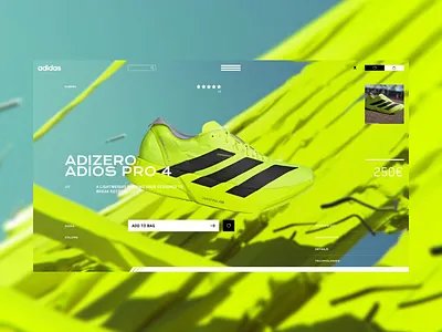 Adidas - Adizero 3d adidas animation branding design e commerce figma framer modern running shop ui ux web design website