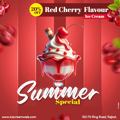 Social Media Branding | Ice Cream Social Ads Design design graphic design ice creame post poster social media