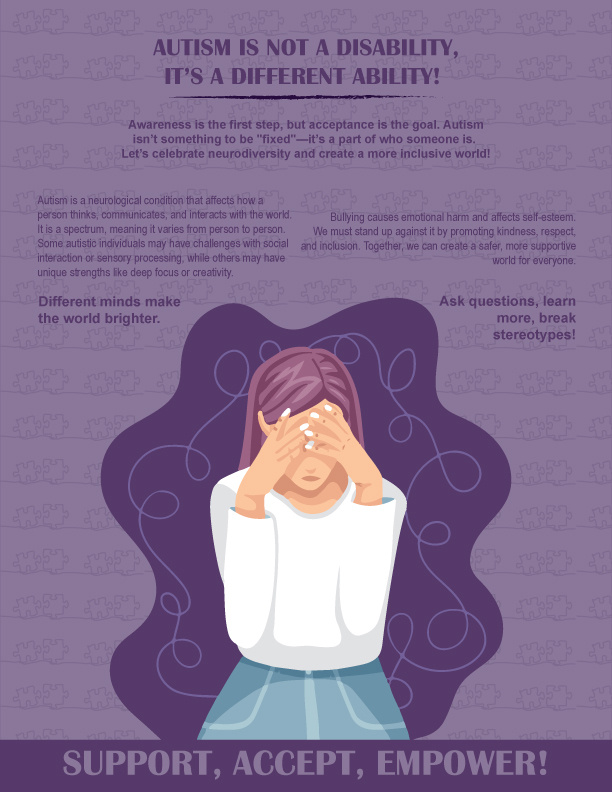 Autism Awareness Poster. adobe animation autism creative art creative design creative storytelling design inspiration graphic design graphic design lover graphic designer illustration illustration design portfolio poster design social media post typography typography design typography poster visual design visual story telling