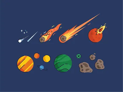Space Icon set alien asteroid atom branding cosmic design graphic design icon icon set illustration logo meteorite moon outer space planet shooting star space stars sun vector