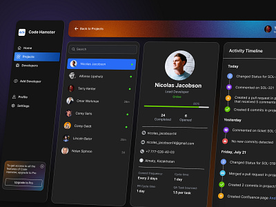 Developer dashboard dark dashboard design desktop developer ui uiux ux web