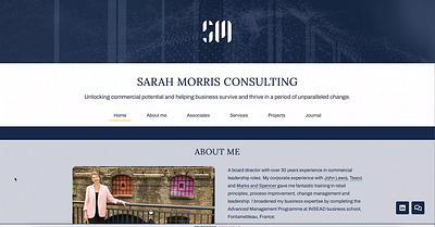 Consultancy website - Sarah Morris - Elementor Pro web design web development website design website development